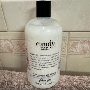 NEW SEAL INTACT! Philosophy Candy Cane Shampoo, Body Wash & Bubble Bath 16 floz
